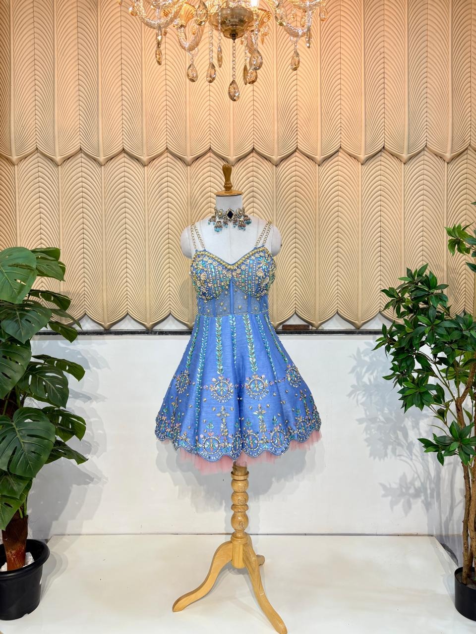 Blue PDP Short Gown