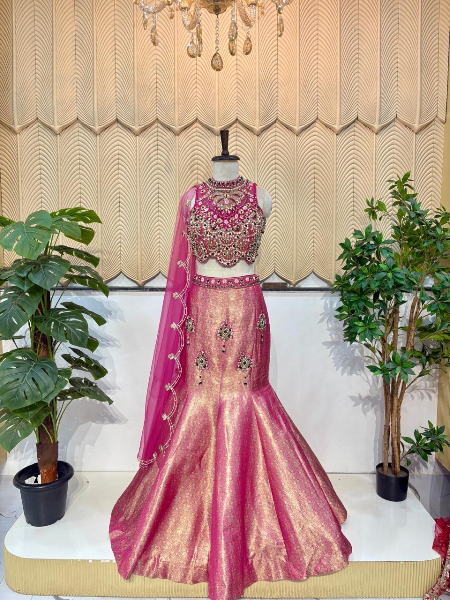 Pink Fishcut lehenga