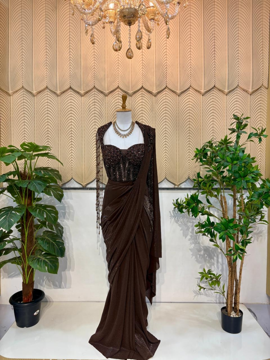 Brown Saree